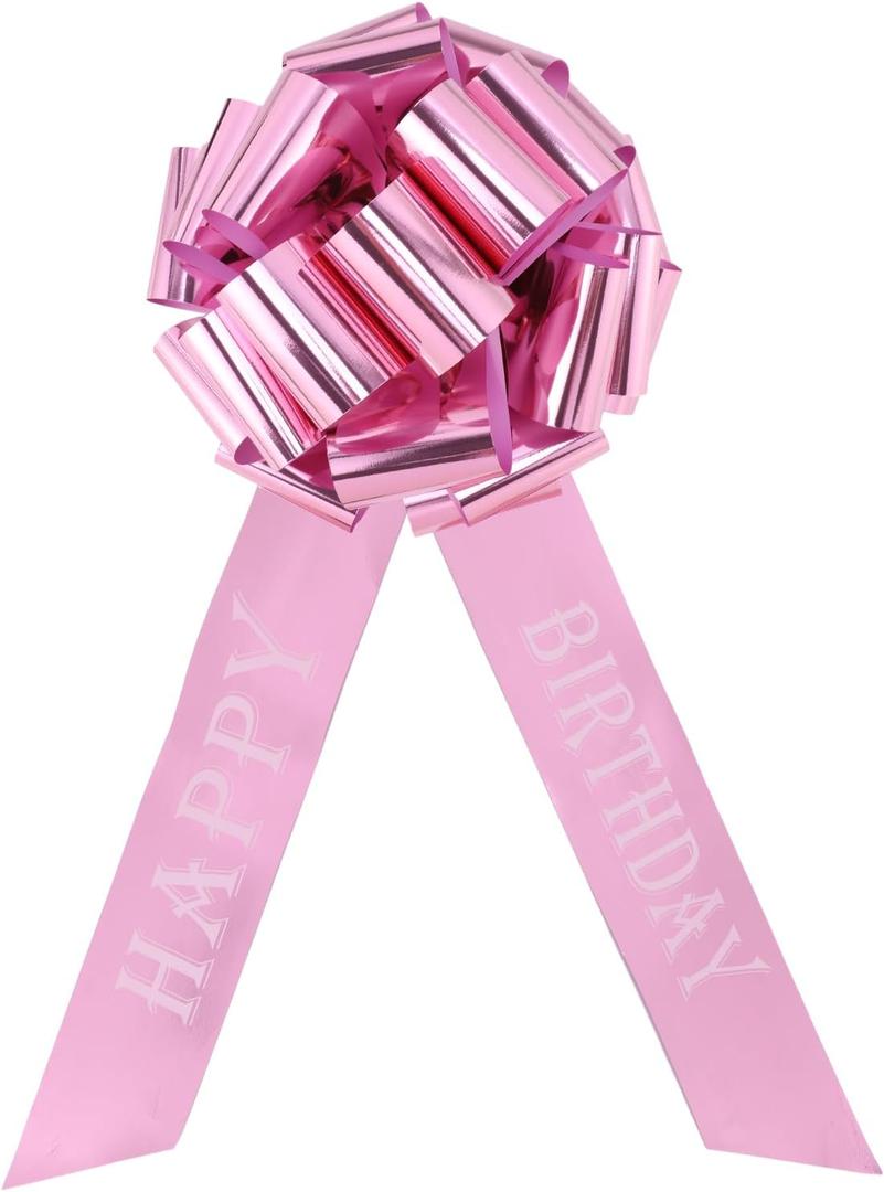 Happy Birthday 14 Inch Big Bow,1Pcs Big Bow for Present,Big Gift Bow for Appliances,Bikes,Table Decorations and Party Events Decoration(pink)