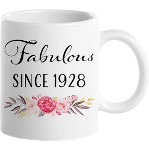 1928 98th Birthday Gifts for Women Men, Turning 98 Years Old Birthday Gift Coffee Mug, Funny 98th birthday Gifts Ideas - 1928 Fabulous Coffee Mugs for Mom, Wife, Sister, Daughter, Aunt, Grandma