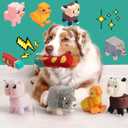 Fuzzwoof 5 PC Pixel Style Dog Toy Plushies, Squeaky Dog Toys Crinkle Plush Stuffed Dog Chew Toy for Small Medium Large Breeds, Christmas Dog Toys Stocking Stuffers