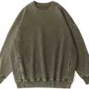 Wrenpies Oversized Vintage Hoodie for Women Cotton Loose Fit Baggy Hooded Sweatshirt Trendy Basic Acid Wash Pullover Top (Green, XXL)