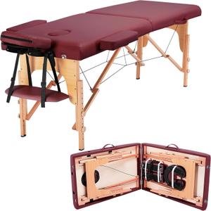 Yaheetech Massage Table Portable Lash Beds Spa Bed Massage Couch Foldable Spa Tables Adjustable 2 Fold with Non-Woven Bag 24 inch, Burgundy Yaheetech Massage Table Portable Lash Beds Spa Bed Massage Couch Foldable Spa Tables Adjustable 2 Fold with Non-Woven Bag 24 inch, Burgundy