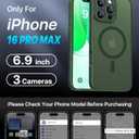 Magnetic for iPhone 16 Pro Max Case,Upgraded [Full Camera Protection][Compatible with Magsafe][Mil-Grade Protection] Shockproof Translucent Matte Phone Case for iPhone 16 Pro Max,Forest Green
