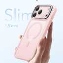 ESR for iPhone 17 Pro Case with Stash Stand, Compatible with MagSafe, Military-Grade Drop Protection Magnetic Phone Case, Scratch-Resistant Back Cover,Frosted Bubblegum Pink