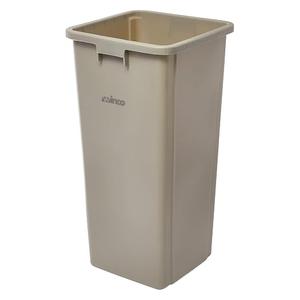 Winco 23 Gallon Beige Commercial Square Plastic Trash Can