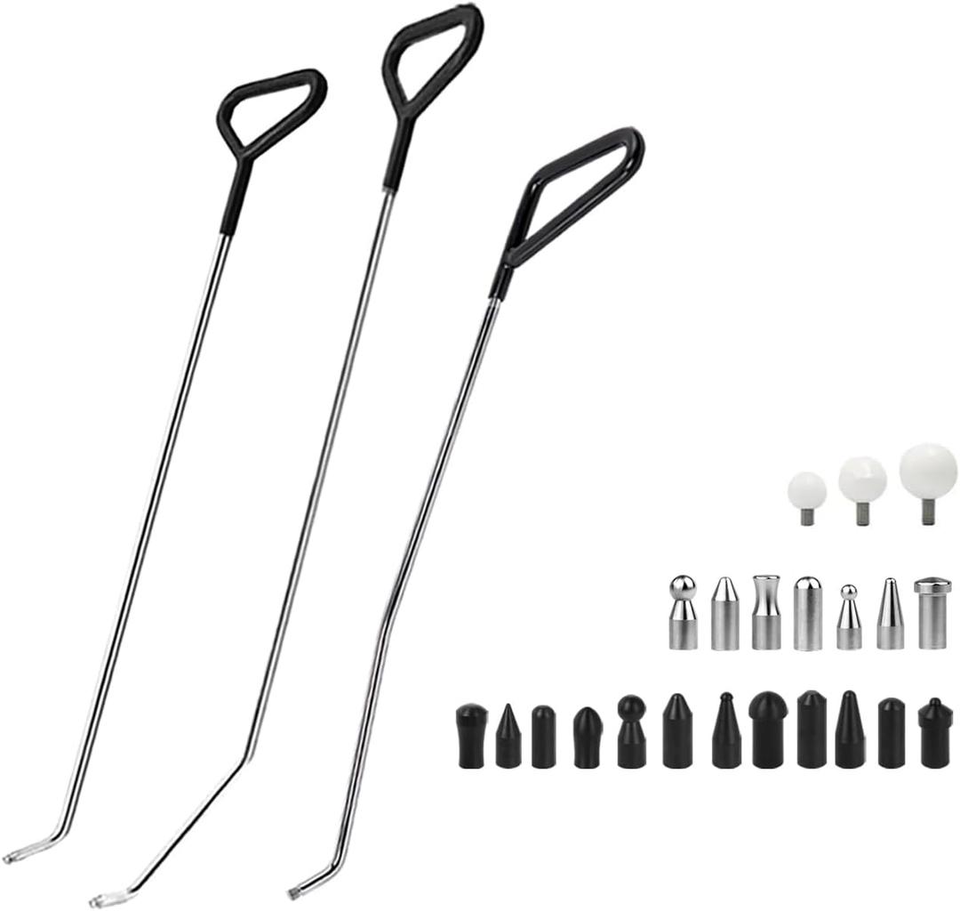 WHDZ Paintless Dent Repair Tools Car Dents Removal Rods Kit with Tips Repair Set for Auto Body Removal of Hail Dents (HC)