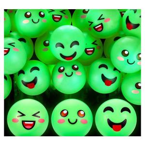 ShinyRelief 24 Pcs Glow in The Dark Table Tennis Balls Christmas Luminous Emotion Bouncy Balls Glowing Halloween Party Supplies Goodie Bag Fillers Cat's Fun Playmate for Holidays Outdoor Indoor