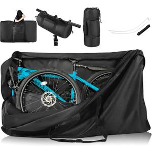 Bike Travel Bag,Heavy Duty 840D Transport Bicycle Storage Carry Bag with Strong Webbing,Portable Folding Cycling and Bicycle Bags Bike Suitcase Waterproof for Airplane Shipping (55.1131.4910.23 inch)