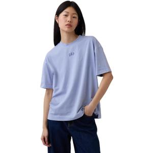 GAP Women's Short Sleeve Oversized Vintage Tee, Sky Blue (Large)