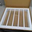 20" X 18 Steel Return Air Filter Grille for 1" Filter - Removable Face/Door - HVAC DUCT COVER - Flat Stamped Face - White [Outer Dimensions: 22.5 X 19.75]