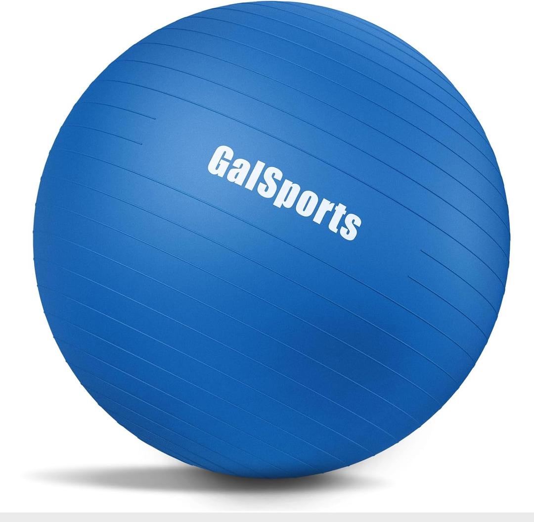 GalSports Anti-Burst Slip Resistant Stability Ball - Swiss Ball for Home Gym & Physical Therapy (XL(30ines/75cm/With Pump), Blue)