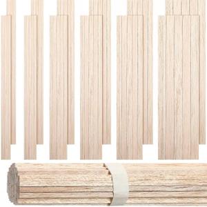 Yulejo 215 Pieces Balsa Wood Sticks Wooden Dowel Rods Square Hardwood Unfinished Wooden Strips for DIY Molding Crafts Projects Making(1/8, 3/16, 1/4, 5/16, 3/8, 1/2 Inch)