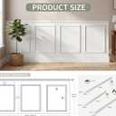 Peel and Stick Wainscoting Panels, 3 Set 20"x27" Wall Molding + 2pcs Chair Rail Trim, Pre-Cut Self Adhesive Premade Molding Panel for Bathroom Hallway Door Nursery Wall, Ready to Assemble