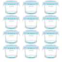 binsakao Mini Glass Food Storage Containers - 12 Pack 5 oz Small Glass Jars with Locking Lids - Airtight Food Containers - Freezer, Microwave, Dishwasher Safe