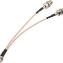 Superbat F-Type Splitter Cable F Male to F Dual Female Coax Splitter Cable V-Type F Type TV Splitter Cable Satellite 75ohm 15cm(6 inches)