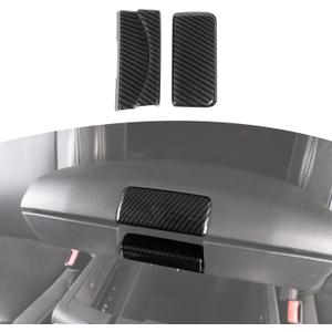 for RAM Center Console Armrest Switch Handle Trim Cover for Dodge RAM 2010-2017 Black Carbon Fiber Grain Interior Accessories 2pcs