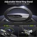 QTlier case for iPhone 16pro, 360 Rotatable Ring Stand, Raised Camera Frame, Shockproof with MagSafe Black