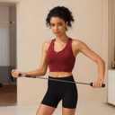 Racerback Padded Sports Bra for Women - Medium Support Zipper Front Workout Bra (L)