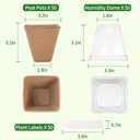 2 x 50-Set Seed Starter Kit (150 PCS Total), 3" Square Biodegradable Peat Pots with 50 Humidity Domes & 50 Labels, Nursery Pots for Fall Garden & Indoor Herb Seedlings Germination, Small