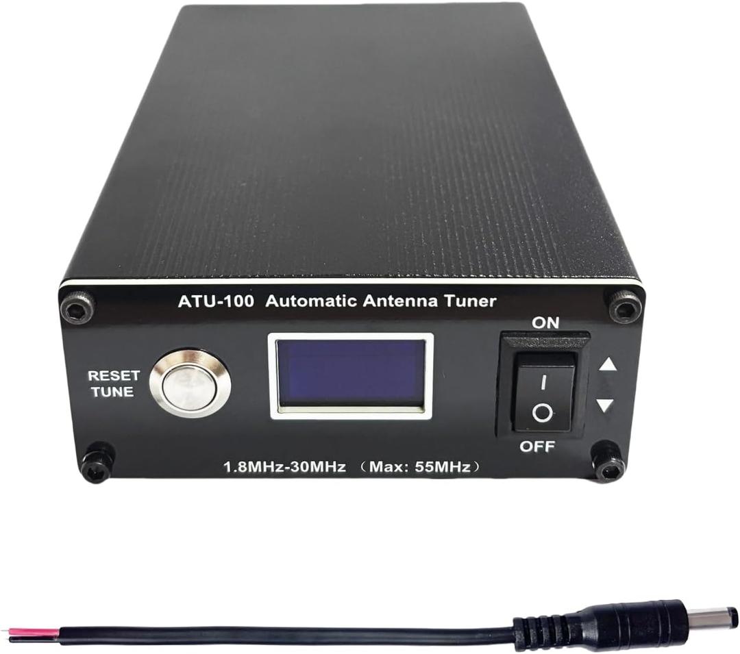 V3.2 ATU-100 EXT Automatic Antenna Tuner for Ham Radio 1.8-55MHz, Low SWR Tuner, Impedance Matching, Compact Design, Works with Amateur Radio Equipment, Ideal for POTA/SOTA/DX