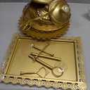 ZUMELER Gold 5Pcs Cake Stands Set Metal Round Cupcake Holder Cookies Dessert Display Plate Serving Tower Tray Platter with Handl for Baby Shower Wedding Birthday Party Celebration