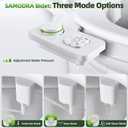 SAMODRA Bidet Attachment, Non-Electric Cold Water Bidet Toilet Seat Attachment with Pressure Controls, Retractable Self-Cleaning Dual Nozzles for Frontal & Rear Wash - White