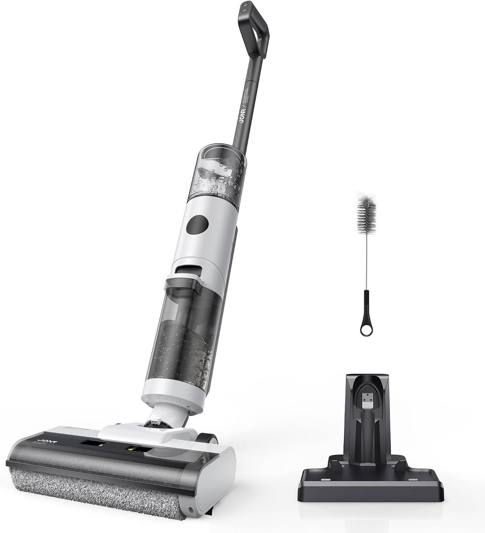 JONR ED12 Vacuum Cleaner Wet and Dry, Cordless Floor Cleaner Machine with Self-Cleaning, Dual Tank Design, 0.1 inch Edge Cleaning, Lightweight, for Hard Floors