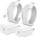 iPhone 17 16 15 Charger Fast Charging,2Pack 20W Apple iPad USB C Wall Chrager Block with 6FT USB C to C Cable for iPhone 17/Pro/Pro Max/17 Air/ 16/16 Pro/16 Pro Max/15/Plus/Pro/Pro Max (White)