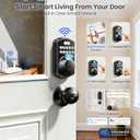 Veise VE012W-K Built-in WiFi Fingerprint Smart Lock with 2 Knobs, No Hub Needed, Remote APP Control, Keyless Entry Door Lock, Smart Deadbolt for Front Door, Auto Locking, Matte Black