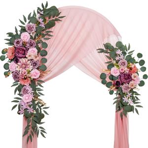 Wedding Arch Flowers, Artificial Flowers for Decoration, Large Flower Swag for Boho Styles Wedding Ceremony Floral Decor - Pack of 2 (Dusty&blush)