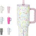 DLOCCOLD 40 oz Tumbler with Handle & Flip Straw, Car Cup Holder Friendly, Leak Resistant Water Bottle, Reusable Insulated Modern Stainless Steel Tumbler, Gifts for Women & Men