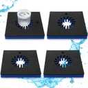 Newtay 4 Pcs Foam Floating Drink Holder for Pool 9.5 Inch Blue and Black Refreshment Table Tray Portable Tumbler Pool Bar Accessories Fits Tumblers 16 to 30 Ounce for Lake Beach Summer Part (4)