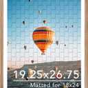 19.25x26.75 Puzzles Frame, Display 18x24 with Mat or 19.25 x 26.75 without, Wall Hanging 19.25 by 26.75 Picture Frame for Poster Photo Canvas Picture Puzzles, Rustic Brown