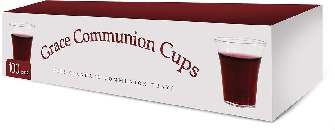 Grace Communion Cups - Disposable Plastic 100 per box - Fits Standard Holy Communion Trays