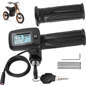 48V Ebike Throttle with M Button Key Replacement for Tuttio Soleil01 Electric Dirt Bike Tutto E Bike, Throttle Grips Kit with LED Display for Tutti Soleil 01 Electric Motorcycle Accessories
