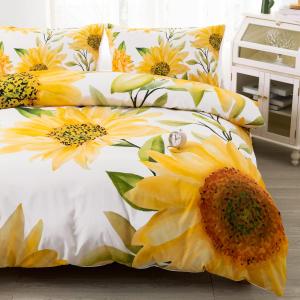 CVHOUSE Sunflower Bedding Queen Size,Garden Floral Set for Girls Kids Teens,Aesthetic Farmhouse Comforter Cover Soft,1 Duvet 2 Pillowcases,Girls Room Decor Queen 89'x89' (P3)