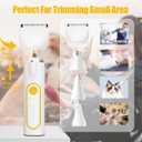 Dog Paw Trimmer, Low Noise Paw Hair Trimmer for Dogs with LED Light Wireless Pet Shaver, Suitable for Claws, Ears, Face, HIPS and Eyes(Orange) (White, 4-in-1)