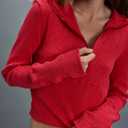 Womens Casual Pullover Sweaters Ribbed Knit Tops Fall (Red, XS)