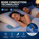 Under Pillow Bone Conduction Speakers, FFNIXOO Sleep Sound Machine with Built-in White Noise, Pillow Speakers for Sleeping Wireless Streaming, Private Side Sleeper Speaker (Blue)