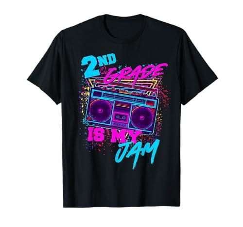 2nd Grade is My Jam Vintage 80s 1980s Teacher Student Retro T-Shirt, Size L