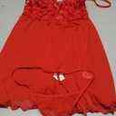 Lingerie For Women V Neck Babydoll Chicme Lace Trim Slit Nightgown Sexy Sleepwear Sexy Lingerie Dress Small (Wine Red)