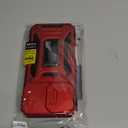 DEERLAMN Case for iPhone 17 6.3-Inch with Slide Camera Cover + Screen Protector (2 Packs), Rotated Ring Kickstand Military Grade Shockproof Protective Cover-Red