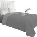 Easy-Going 100% Waterproof Dog Bed Cover Reversible Leak Proof Couch Cover Washable Sofa Cover Furniture Protector Blanket for Pets Kids Children Dog Cat (96x90 Inch, Gray/Light Gray)