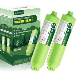 RVGUARD Inline RV Water Filter, Reduces Odors, Bad Taste, Rust, Chlorine, Ideal for RV and Marine use, 2 Pack