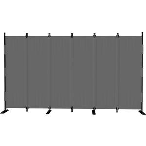 Room Divider, 6 Panel Upgraded Folding Privacy Screen, 132 Highly Secretive Separation with 4 Metal Feet, Partition Screen, Lightweight Freestanding Wall Divider Bedroom (Grey)