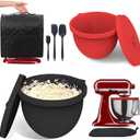 Silicone Bowl Liners for KitchenAid 5 Quart Tilt-Head Mixer,Set of 2 with Lids,Accessories include Mixer Slider Mat,Stand Mixer Dust-proof Cover,Silicone Spatula Set