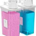 77.8 OZ Laundry Detergent Dispenser, 2 Pack Liquid Laundry Detergent Powder Container, Plastic Fabric Softener Dispenser for Laundry Room with Labels, Clear