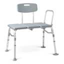 Medline Transfer Bench for Bathtubs and Showers, Slip-Resistant, 400 lb. Weight Capacity, Gray