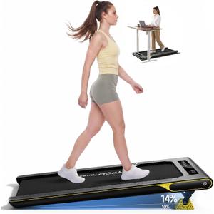 YPOO 14% Walking Pad with Incline, 3-in-1 Ultra Slim Walking Pad Treadmill for Home and Office, 350 Lbs Portable Treadmill, Under Desk Compact Treadmills with LED Display & APP