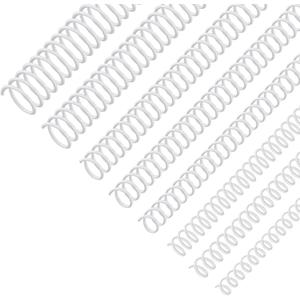 120 Pack Plastic Spiral Binding Coils Binder Binding Spirals Rings Multi Size Spiral Binding Wire Combs Spines Coils, 4:1 Pitch (White, 1/4 5/16 3/8 1/2 9/16 5/8 3/4 7/8 Inch)