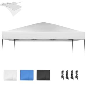 10×10 Canopy Replacement Top, Pop Up Canopy Replacement Tent Cover for Straight Leg Frame, Waterproof Canopy Top Cover for Garden Patio Camping (Top Only)(Silver White)